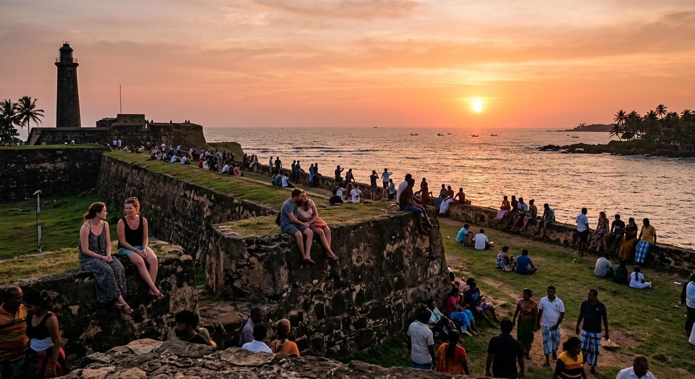 View of the historic lighthouse and sea walls in Galle Fort, Sri Lanka. — photo 1